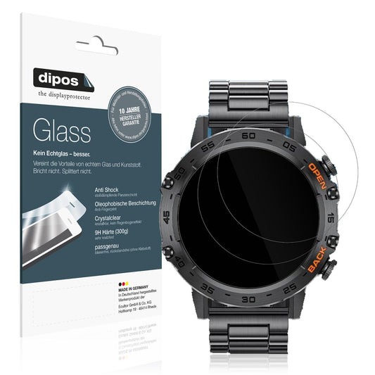 Klare Displayschutzfolie von dipos passend für LIGE BW1846 1.39 Zoll Smartwatch, 9H kratzfest und blasenfrei montiert