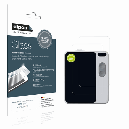 Klare Displayschutzfolie von dipos passend für LiTTPOPO MicroCam X1, 9H kratzfest und blasenfrei montiert