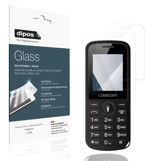 Klare Displayschutzfolie von dipos passend für Logicom L-195, 9H kratzfest und blasenfrei montiert