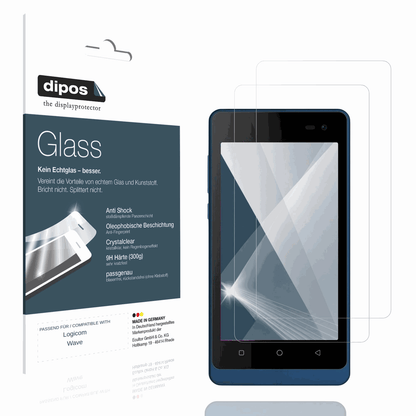 Klare Displayschutzfolie von dipos passend f�r Logicom Wave, 9H kratzfest und blasenfrei montiert