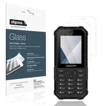 Klare Displayschutzfolie von dipos passend für Logicom Xtrem 40 Pro, 9H kratzfest und blasenfrei montiert