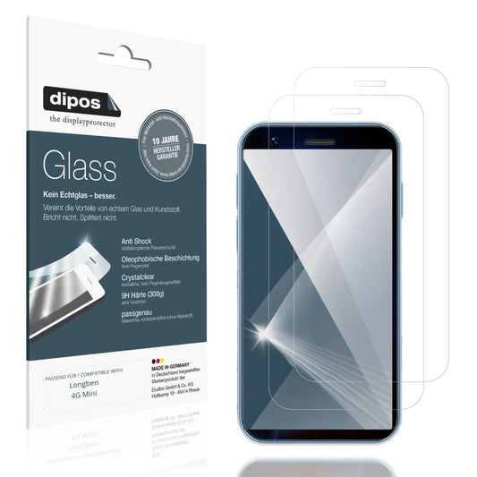 Klare Displayschutzfolie von dipos passend für Longben 4G Mini, 9H kratzfest und blasenfrei montiert