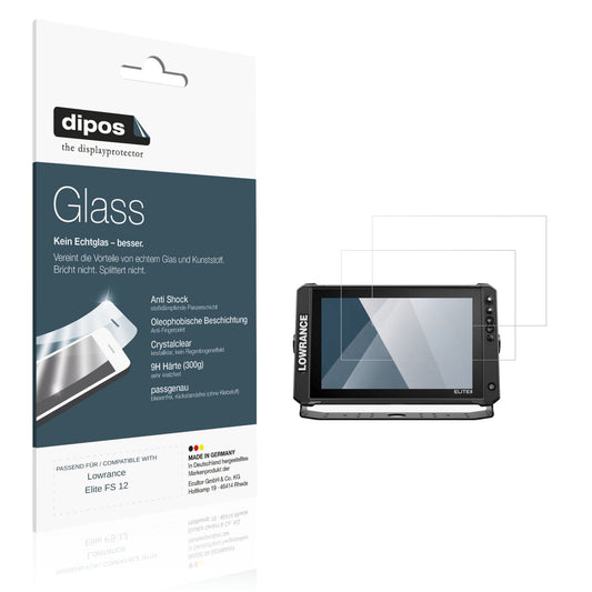 Klare Displayschutzfolie von dipos passend für Lowrance Elite FS 12, 9H kratzfest und blasenfrei montiert