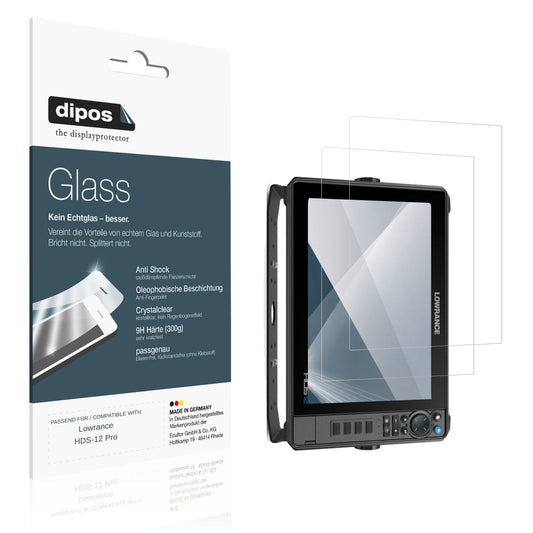 Klare Displayschutzfolie von dipos passend für Lowrance HDS-12 Pro, 9H kratzfest und blasenfrei montiert