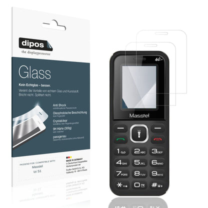 Klare Displayschutzfolie von dipos passend für Masstel Izi S1, 9H kratzfest und blasenfrei montiert