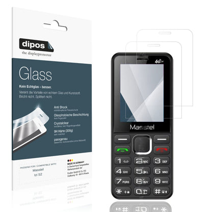 Klare Displayschutzfolie von dipos passend für Masstel Izi S2, 9H kratzfest und blasenfrei montiert