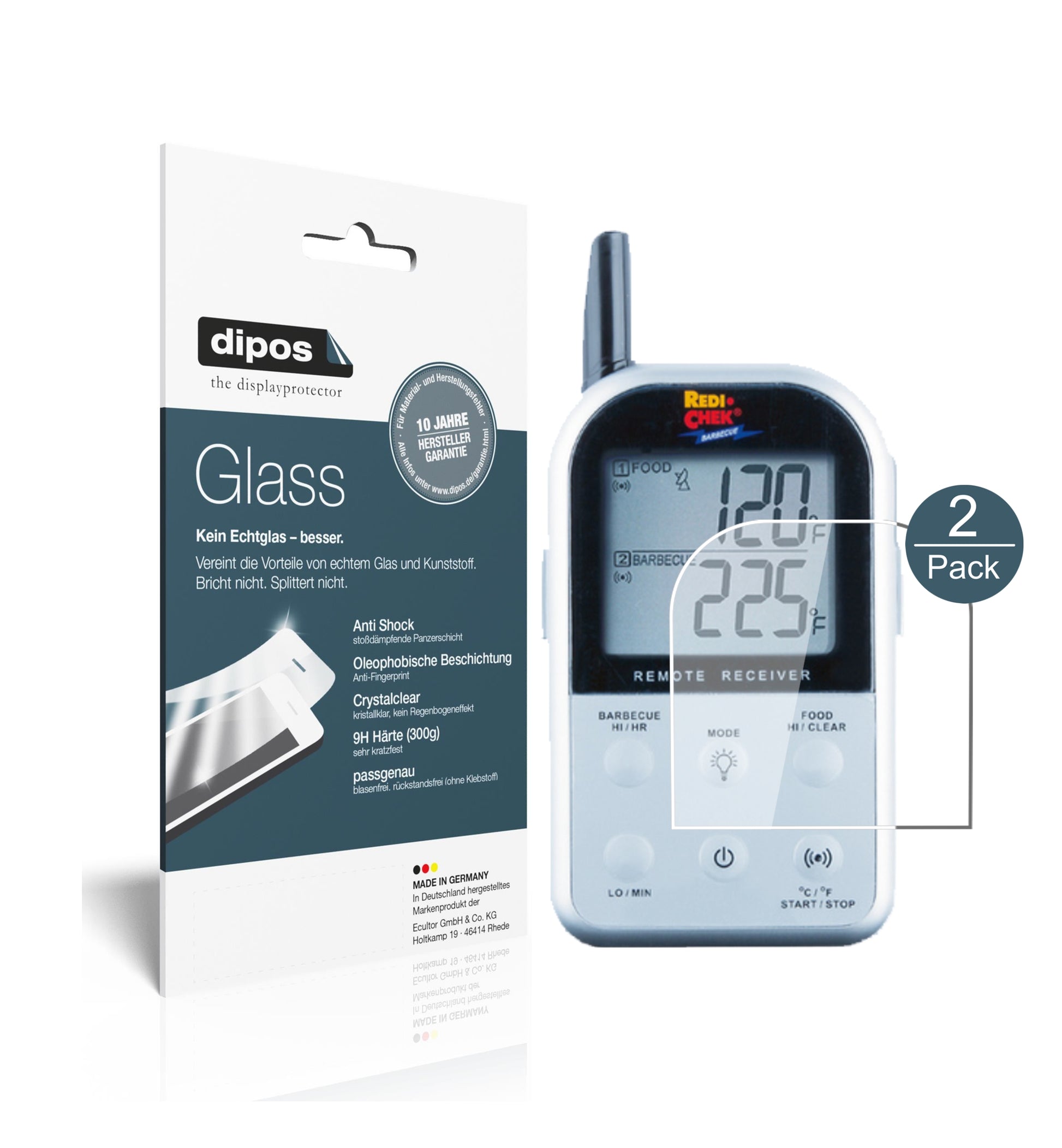Klare Displayschutzfolie von dipos passend für Maverick ET-733, 9H kratzfest und blasenfrei montiert