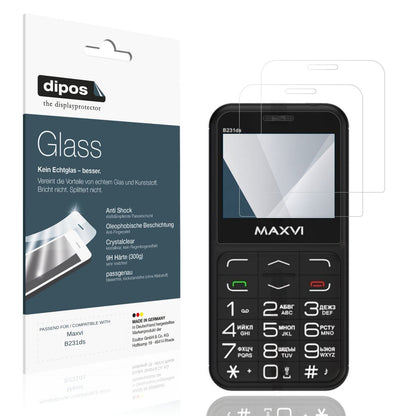 Klare Displayschutzfolie von dipos passend für Maxvi B231ds, 9H kratzfest und blasenfrei montiert