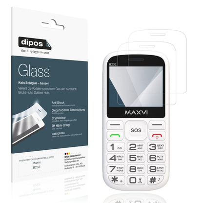 Klare Displayschutzfolie von dipos passend für Maxvi B232, 9H kratzfest und blasenfrei montiert