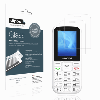 Klare Displayschutzfolie von dipos passend für Maxvi B241, 9H kratzfest und blasenfrei montiert