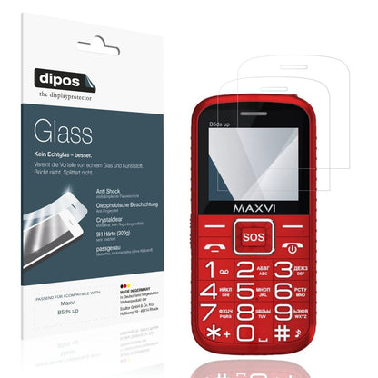 Klare Displayschutzfolie von dipos passend für Maxvi B5ds up, 9H kratzfest und blasenfrei montiert