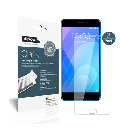 Klare Displayschutzfolie von dipos passend für Meizu M6 Note, 9H kratzfest und blasenfrei montiert