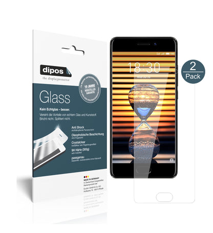 Klare Displayschutzfolie von dipos passend für Meizu Pro 7, 9H kratzfest und blasenfrei montiert
