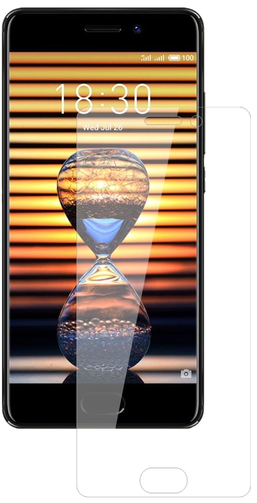 Klare Displayschutzfolie von dipos passend für Meizu Pro 7 Plus, 9H kratzfest und blasenfrei montiert