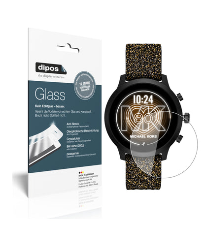 Klare Displayschutzfolie von dipos passend für Michael Kors Access GO, 9H kratzfest und blasenfrei montiert