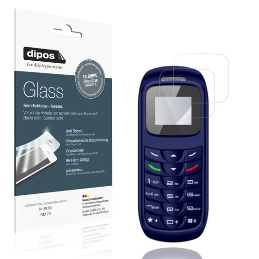 Klare Displayschutzfolie von dipos passend für MiRUSI BM70, 9H kratzfest und blasenfrei montiert