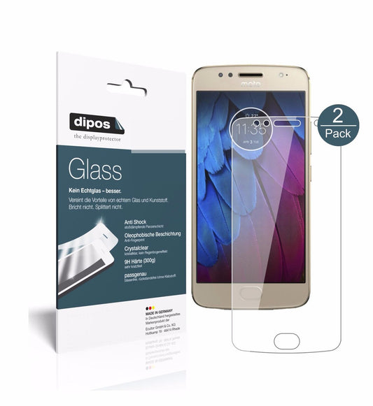 Klare Displayschutzfolie von dipos passend für Motorola Moto G5s Plus, 9H kratzfest und blasenfrei montiert
