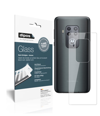 Klare Displayschutzfolie von dipos passend für Motorola One Zoom Rückseite, 9H kratzfest und blasenfrei montiert