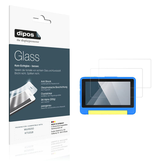 Klare Displayschutzfolie von dipos passend für MUISOO KT1018, 9H kratzfest und blasenfrei montiert