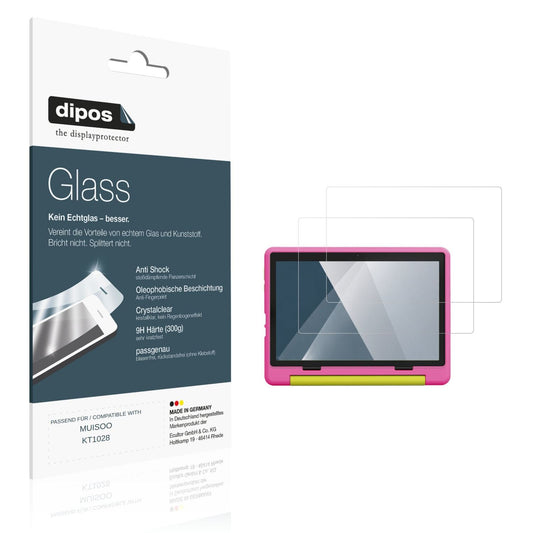Klare Displayschutzfolie von dipos passend für MUISOO KT1028, 9H kratzfest und blasenfrei montiert