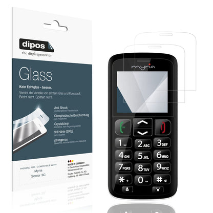 Klare Displayschutzfolie von dipos passend für Myria Senior 3G, 9H kratzfest und blasenfrei montiert