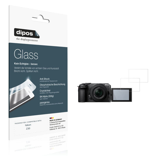 Klare Displayschutzfolie von dipos passend für Nikon Z30, 9H kratzfest und blasenfrei montiert