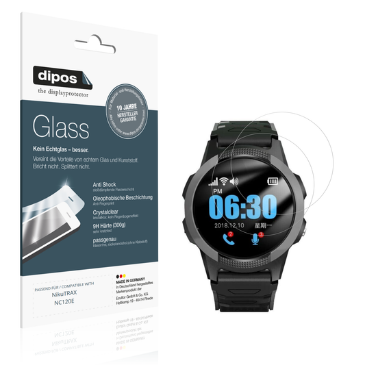 Klare Displayschutzfolie von dipos passend für NikuTRAX NC120E, 9H kratzfest und blasenfrei montiert