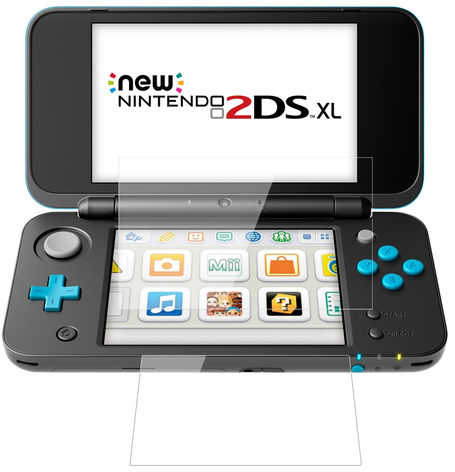 Klare Displayschutzfolie von dipos passend für Nintendo 2DS XL, 9H kratzfest und blasenfrei montiert