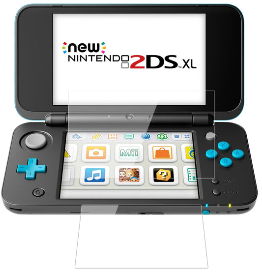 Klare Displayschutzfolie von dipos passend für Nintendo 2DS XL, 9H kratzfest und blasenfrei montiert
