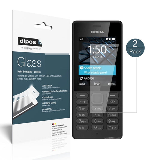 Klare Displayschutzfolie von dipos passend für Nokia 150, 9H kratzfest und blasenfrei montiert