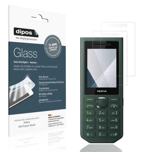Klare Displayschutzfolie von dipos passend für Nokia 300 Power Bank, 9H kratzfest und blasenfrei montiert