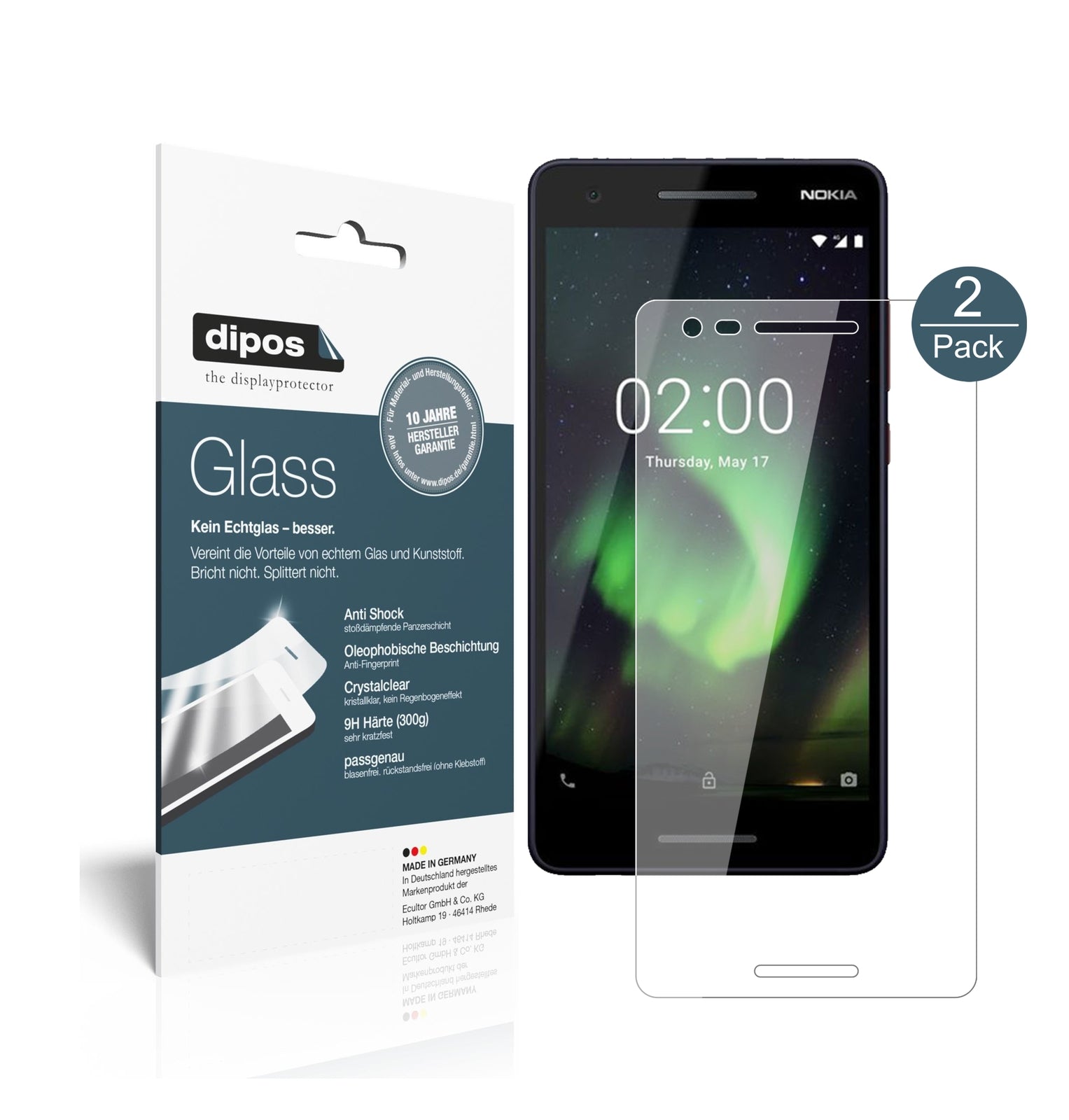 Klare Displayschutzfolie von dipos passend für Nokia 46024, 9H kratzfest und blasenfrei montiert