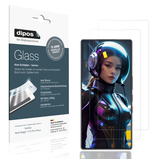 Klare Displayschutzfolie von dipos passend für Nubia Red Magic 11S Pro Plus, 9H kratzfest und blasenfrei montiert