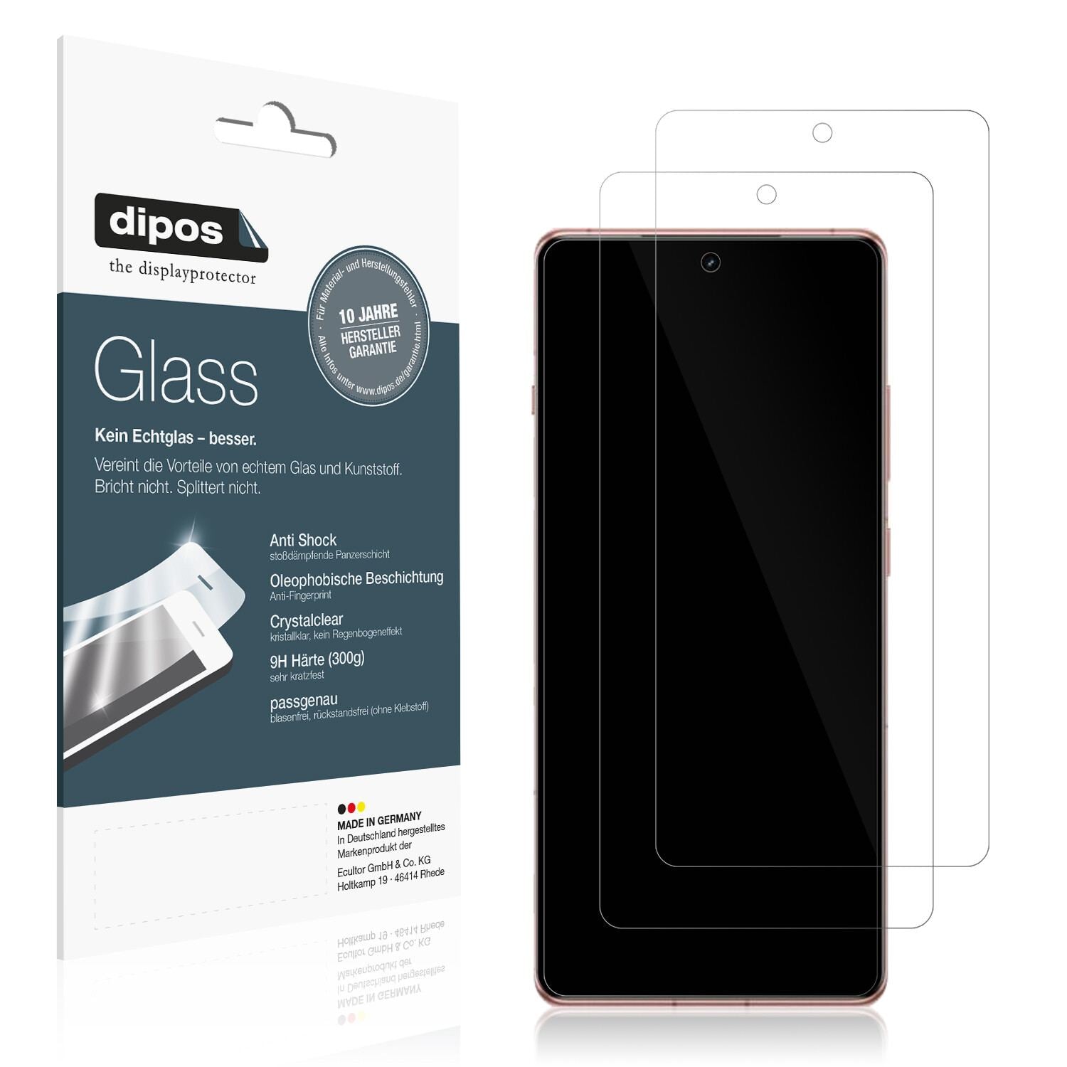 Klare Displayschutzfolie von dipos passend für OnePlus Ace3, 9H kratzfest und blasenfrei montiert