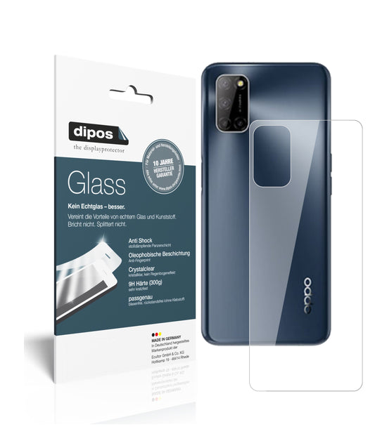 Klare Displayschutzfolie von dipos passend für Oppo A72 Rückseite, 9H kratzfest und blasenfrei montiert