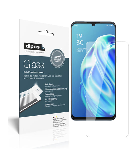 Klare Displayschutzfolie von dipos passend für Oppo F15, 9H kratzfest und blasenfrei montiert