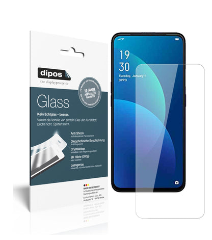 Klare Displayschutzfolie von dipos passend für Oppo F11, 9H kratzfest und blasenfrei montiert