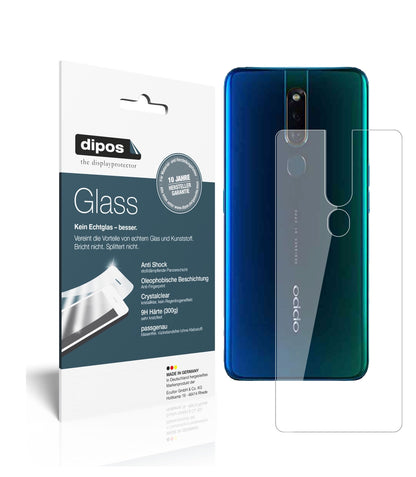 Klare Displayschutzfolie von dipos passend für Oppo F11 Pro Rückseite, 9H kratzfest und blasenfrei montiert