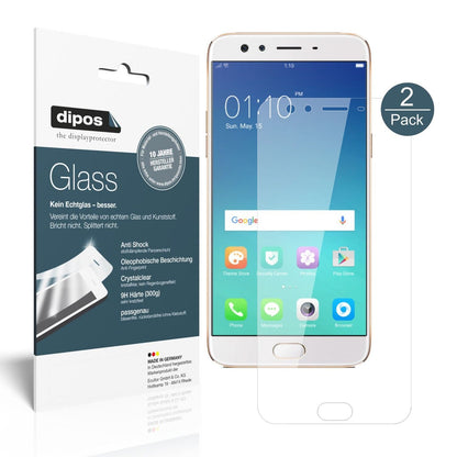 Klare Displayschutzfolie von dipos passend für Oppo F3 Plus, 9H kratzfest und blasenfrei montiert