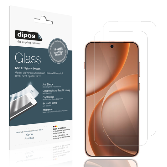 Klare Displayschutzfolie von dipos passend für Oppo Find X9s, 9H kratzfest und blasenfrei montiert