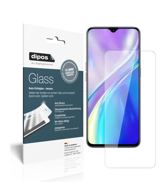 Klare Displayschutzfolie von dipos passend für Oppo Realme 6i, 9H kratzfest und blasenfrei montiert
