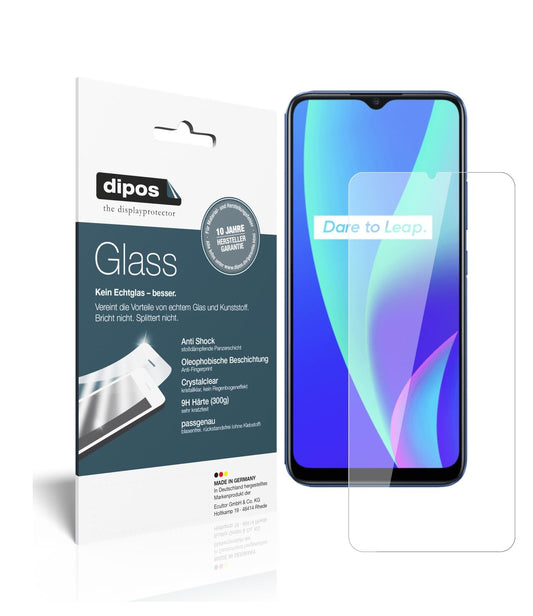 Klare Displayschutzfolie von dipos passend für Oppo Realme C15, 9H kratzfest und blasenfrei montiert