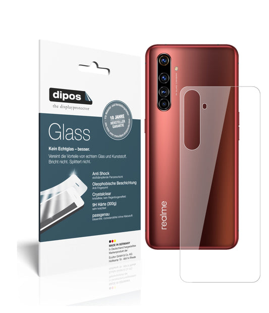 Klare Displayschutzfolie von dipos passend für Oppo Realme X50m 5G Rückseite, 9H kratzfest und blasenfrei montiert