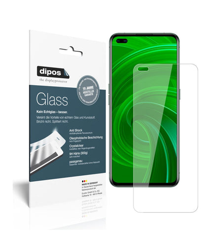 Klare Displayschutzfolie von dipos passend für Oppo Realme X50m 5G, 9H kratzfest und blasenfrei montiert