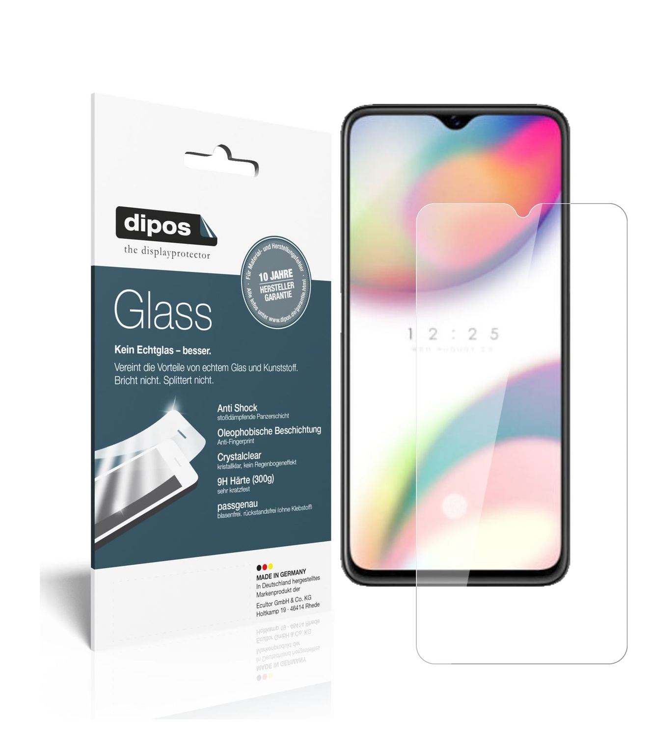 Klare Displayschutzfolie von dipos passend für Oppo Reno Z, 9H kratzfest und blasenfrei montiert
