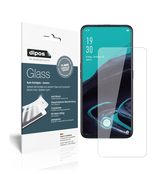 Klare Displayschutzfolie von dipos passend für Oppo Reno2 Z, 9H kratzfest und blasenfrei montiert