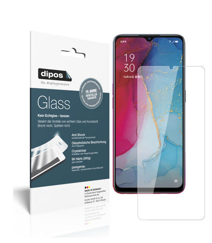 Klare Displayschutzfolie von dipos passend für Oppo Reno3, 9H kratzfest und blasenfrei montiert