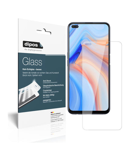 Klare Displayschutzfolie von dipos passend für Oppo Reno4 Z 5G, 9H kratzfest und blasenfrei montiert