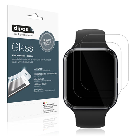 Klare Displayschutzfolie von dipos passend für OPPO Watch 3, 9H kratzfest und blasenfrei montiert