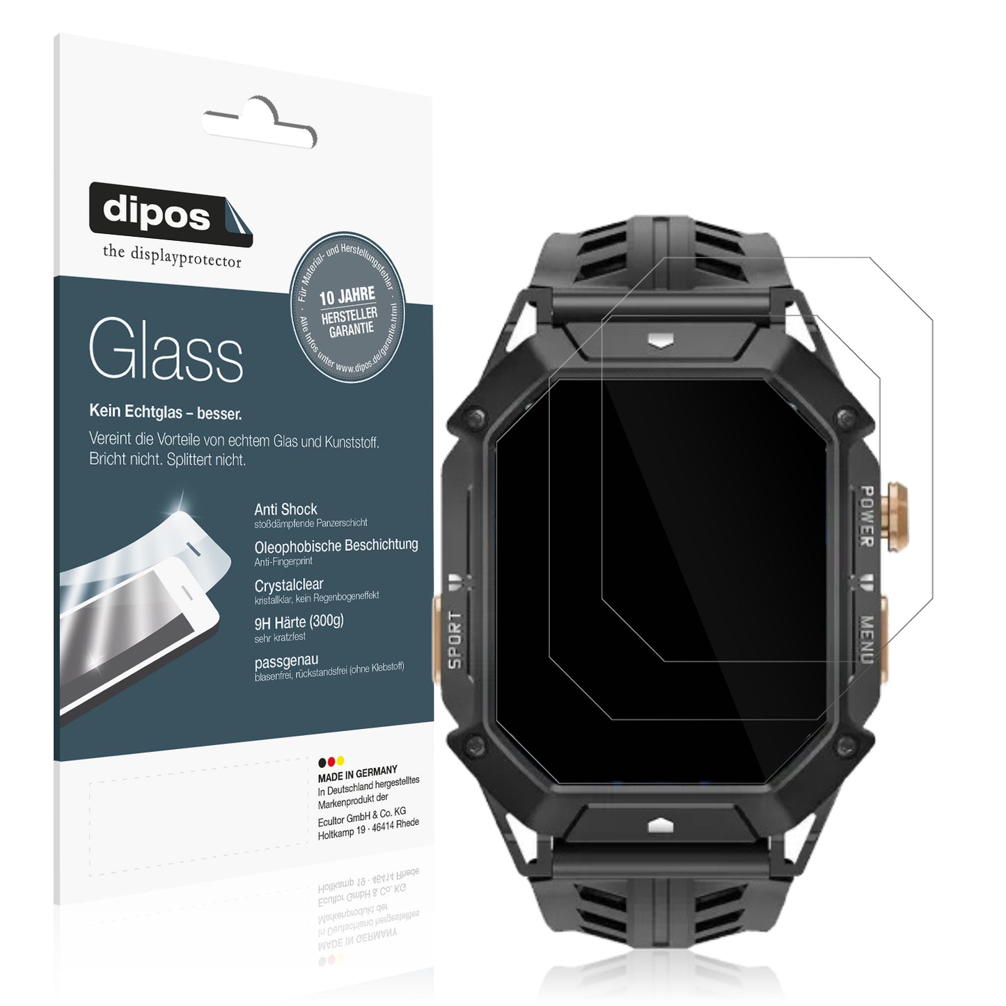 Klare Displayschutzfolie von dipos passend für Oukitel BT80, 9H kratzfest und blasenfrei montiert